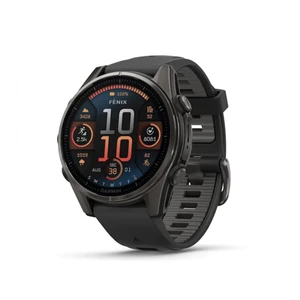 Garmin Fenix 8 43mm Amoled Sapphire Carbon Gray DLC Titanium with Black/Pebble Gray Silicone