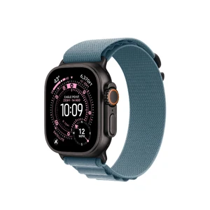 Apple Watch Ultra 3 49mm Black Ti Case with Light Blue Alpine Loop